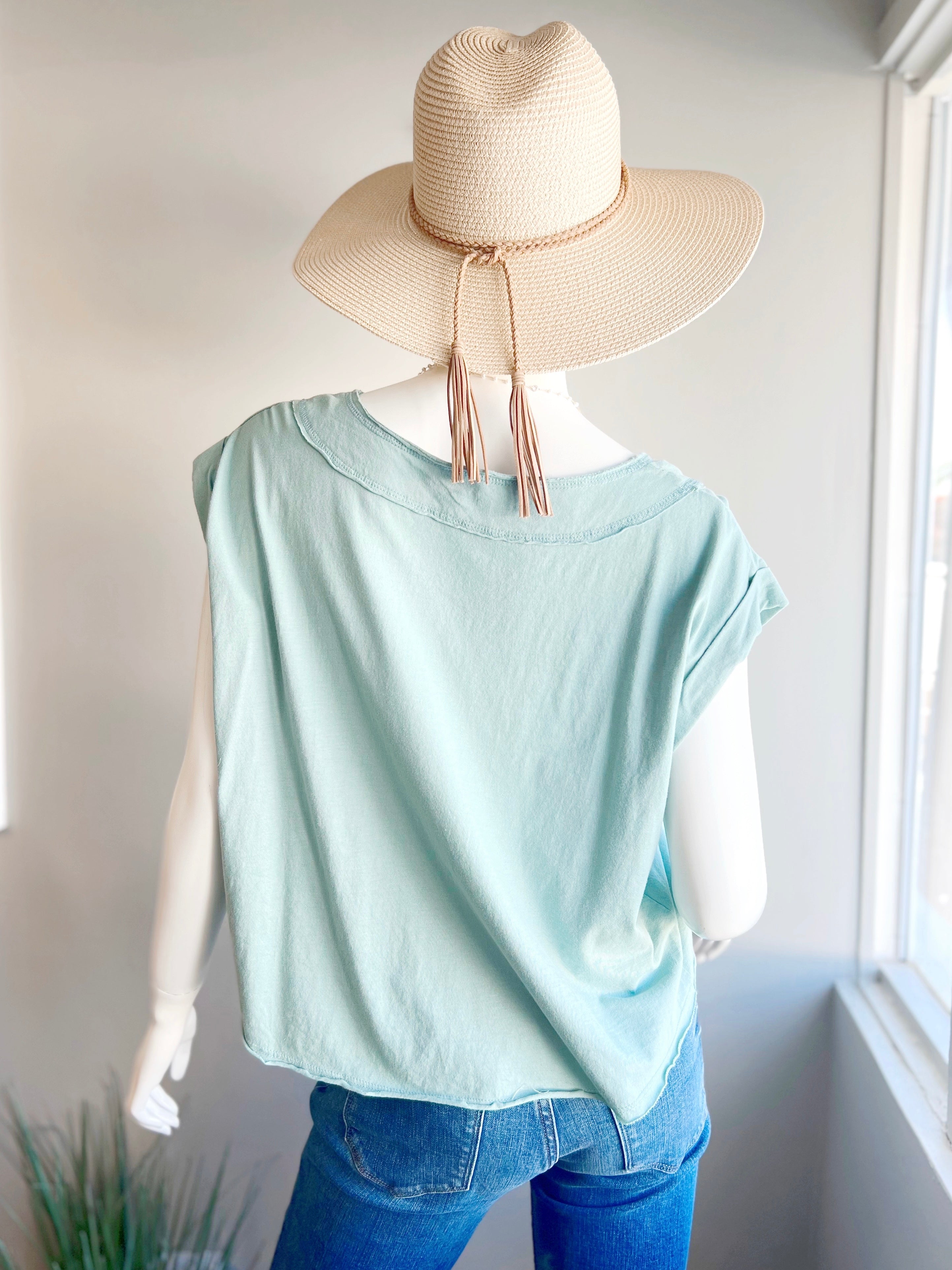Cotton Raw Edge Top (FINAL SALE)