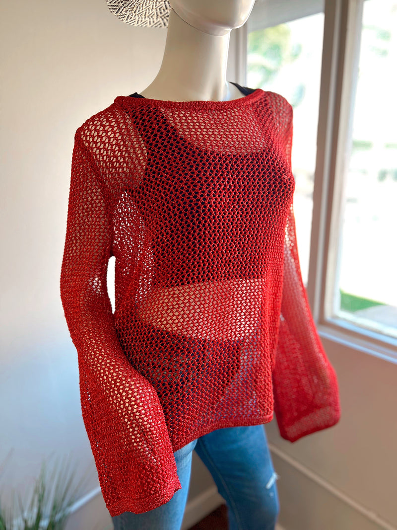 Metallic L/S Sweater Top (3 colors) (FINAL SALE)