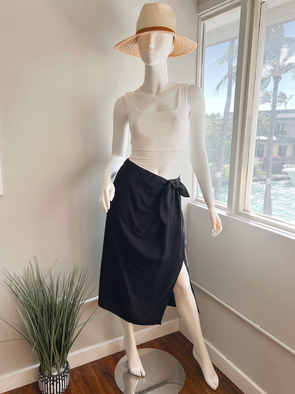 Midi Side Tie Skirt (2 colors)