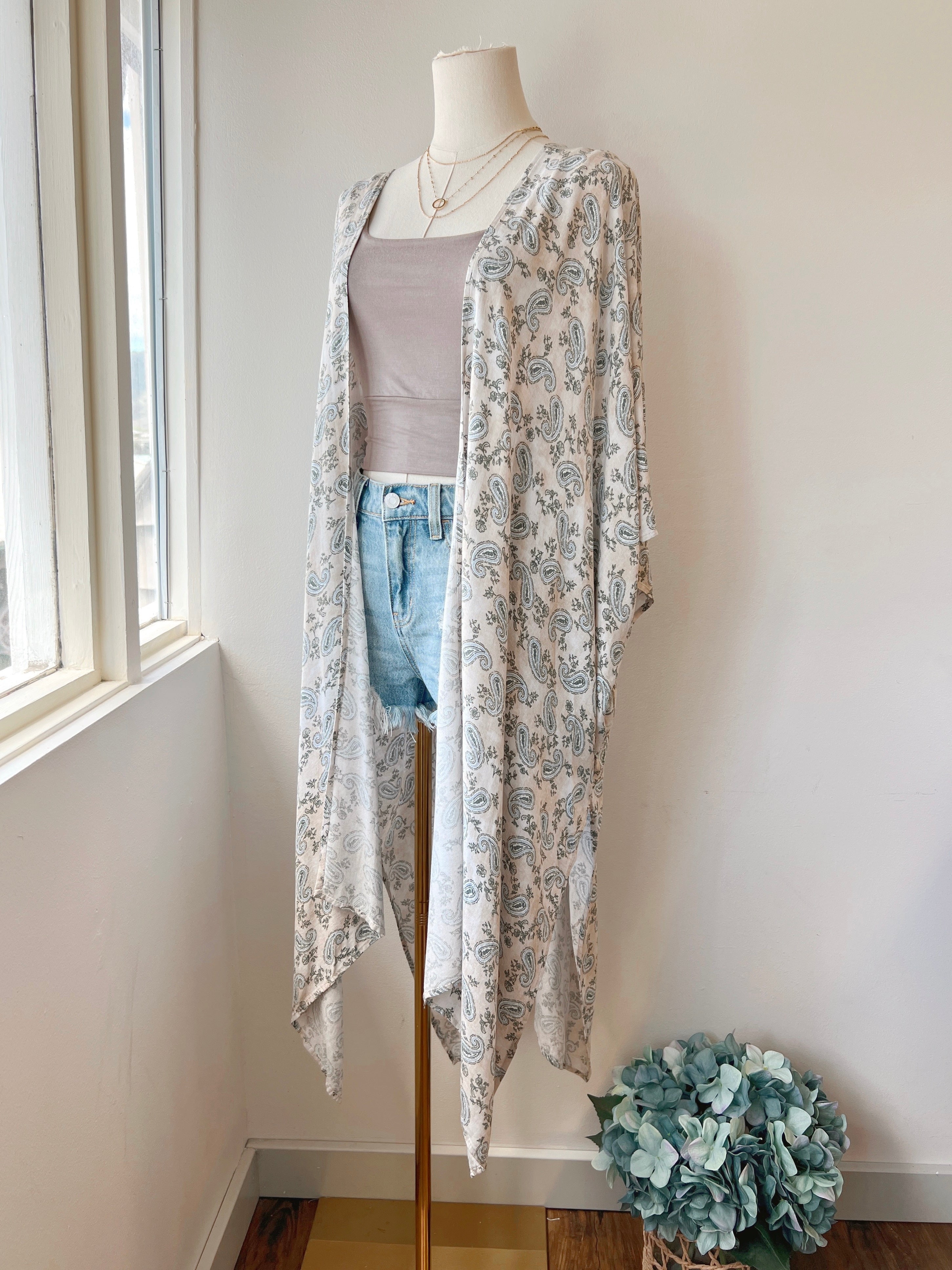 Paisley Longline Kimono (FINAL SALE)