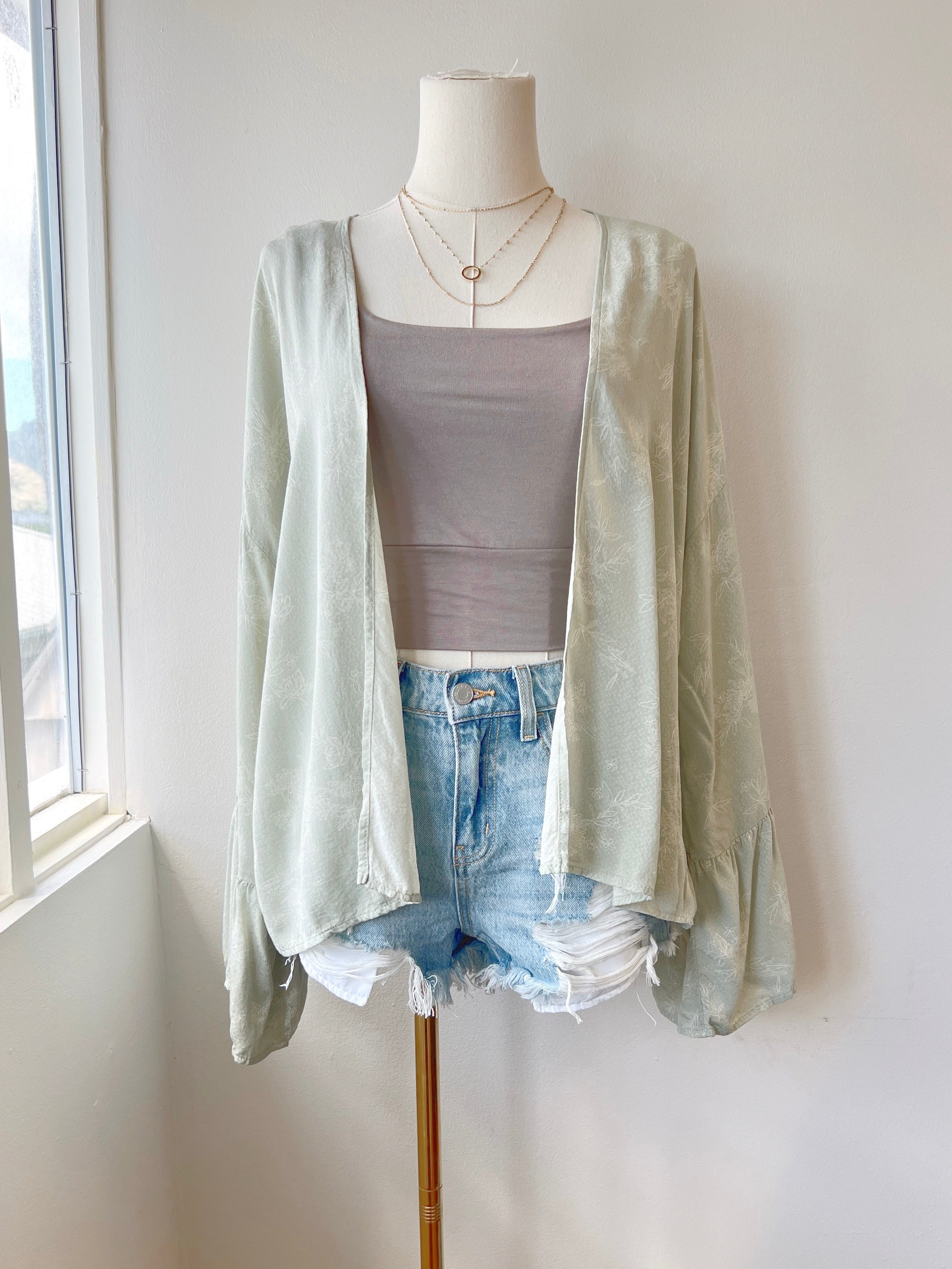 Flare Sleeve Open Cardigan (FINAL SALE)