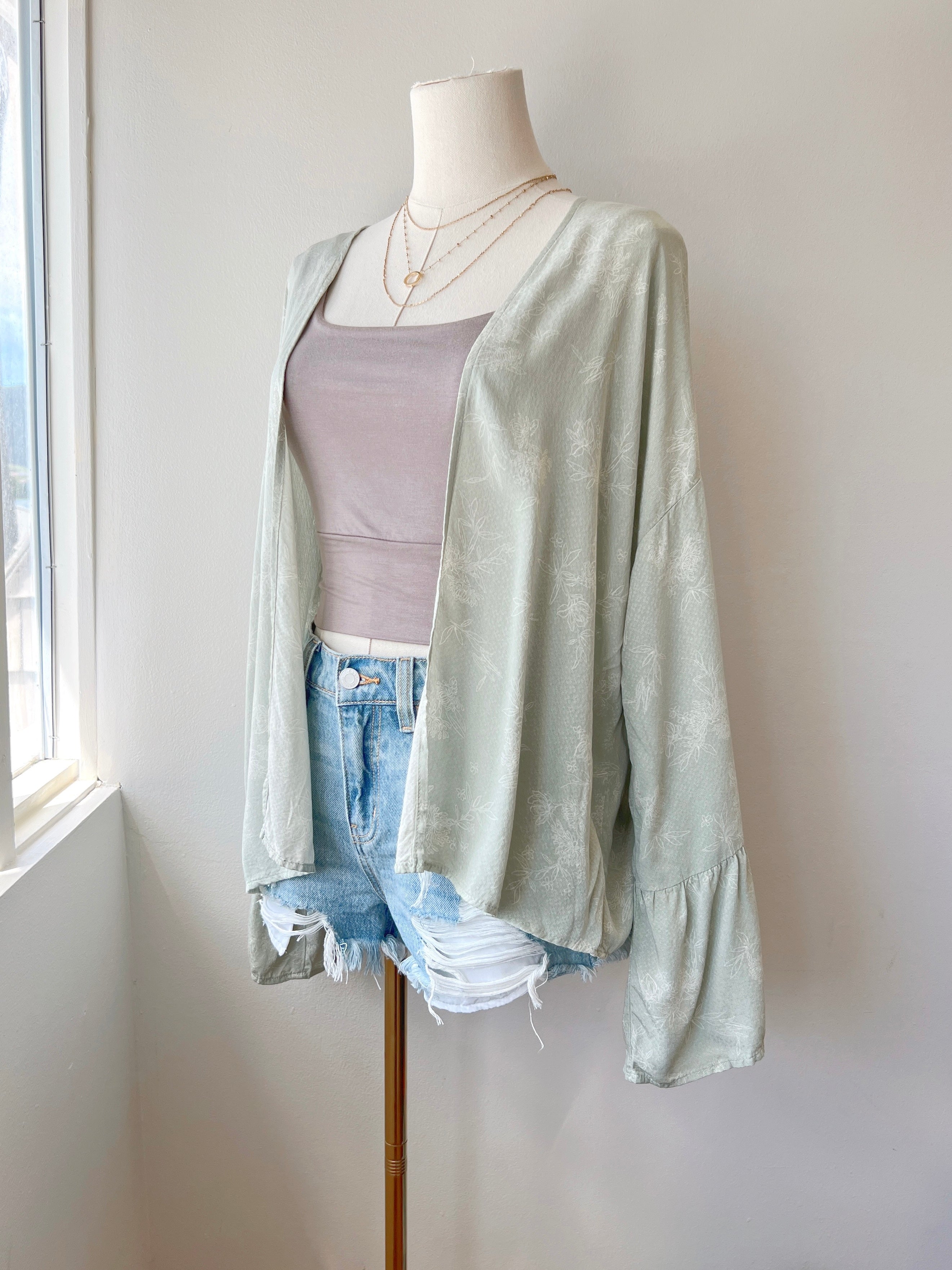 Flare Sleeve Open Cardigan (FINAL SALE)