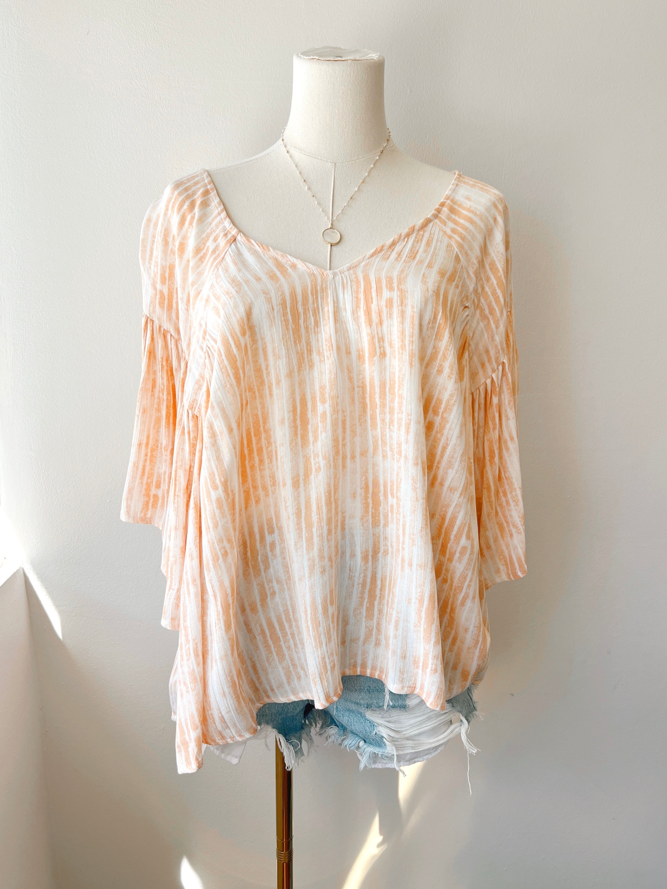 Dye Flare Sleeve Top (FINAL SALE)