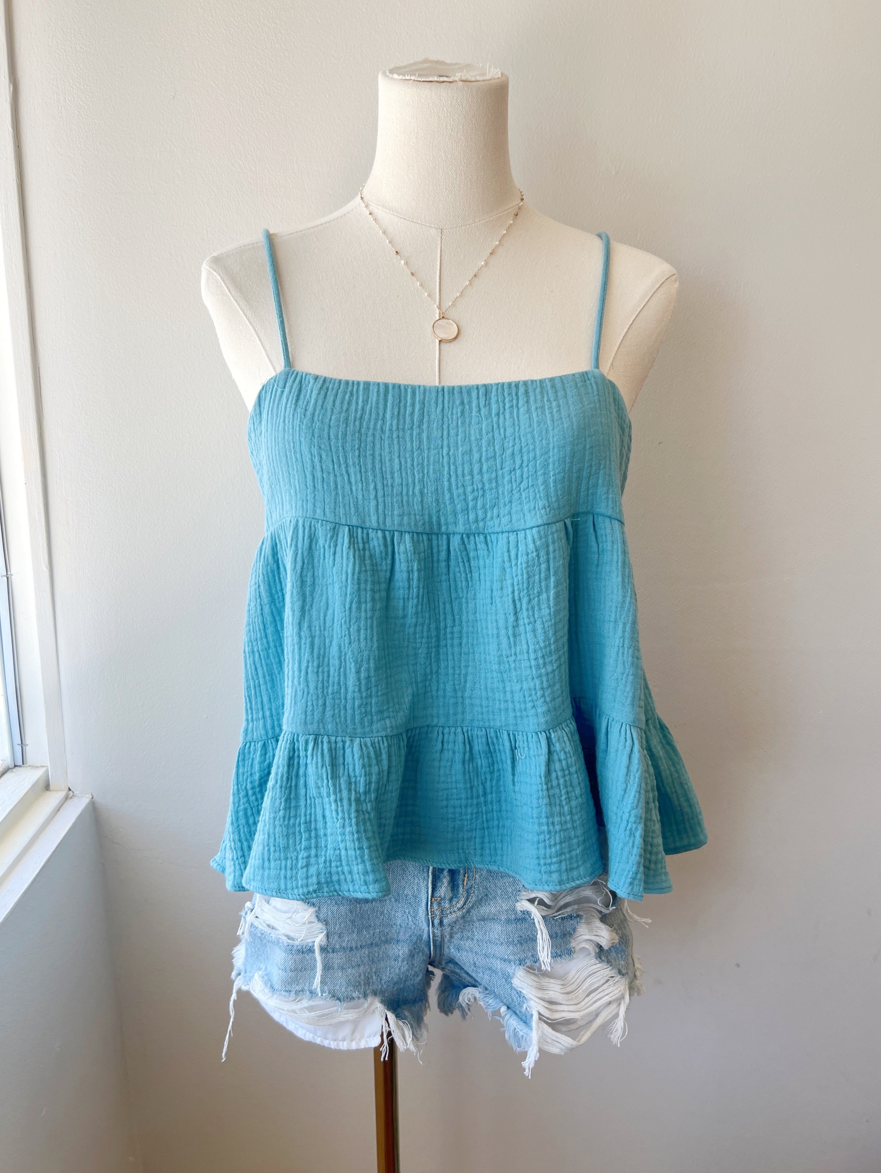 Gauze Tie Back Top (FINAL SALE)