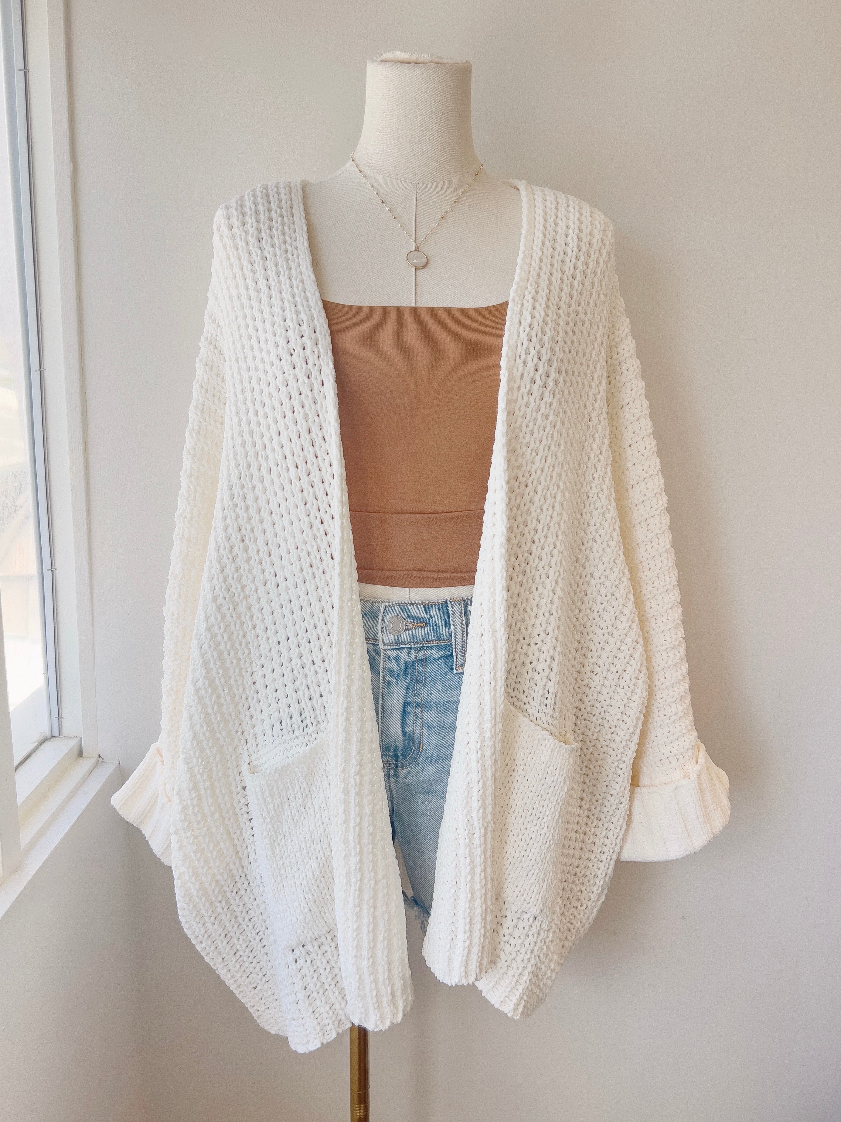 Oversize Roll Sleeve Cardigan