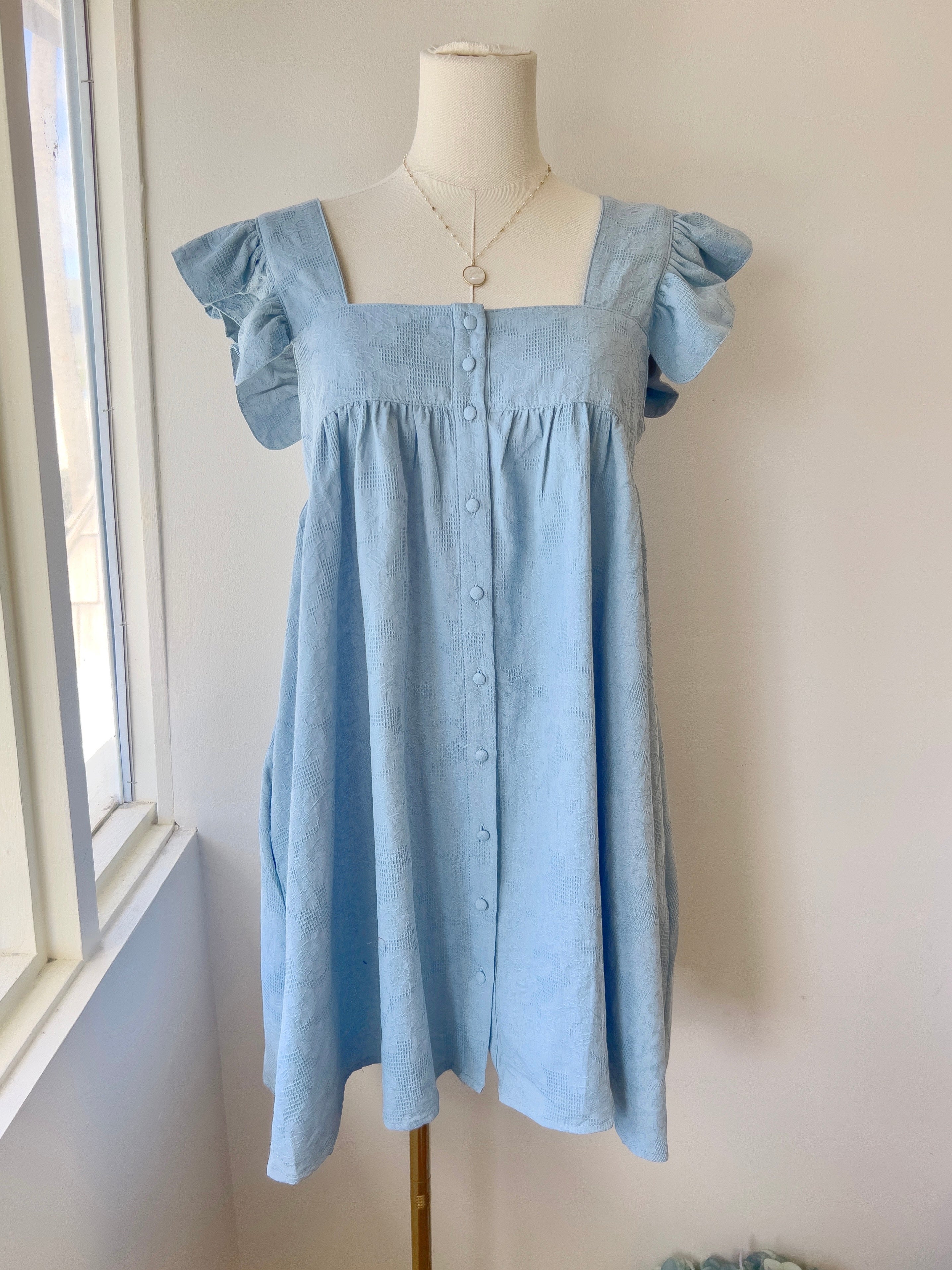 Ruffle Sleeve Baby Doll Dress