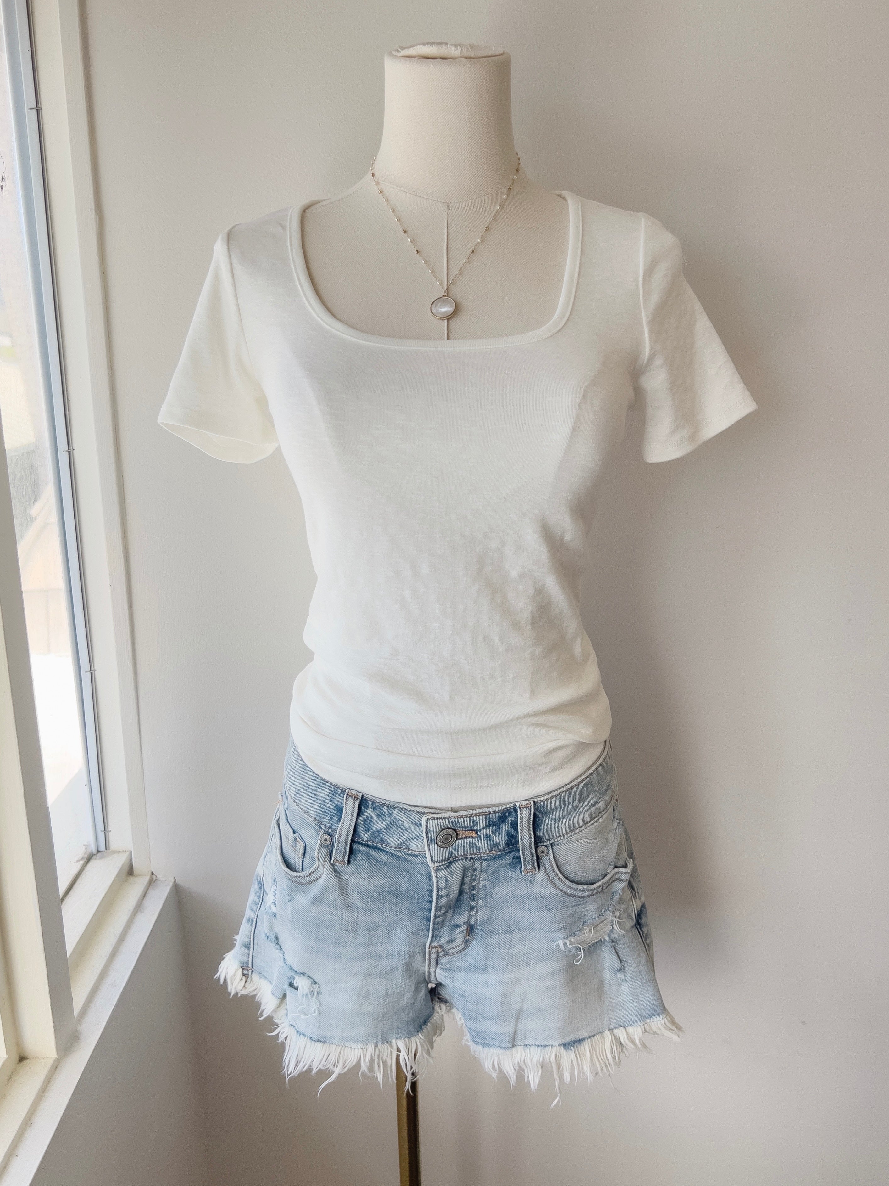 Square Neck S/S Top