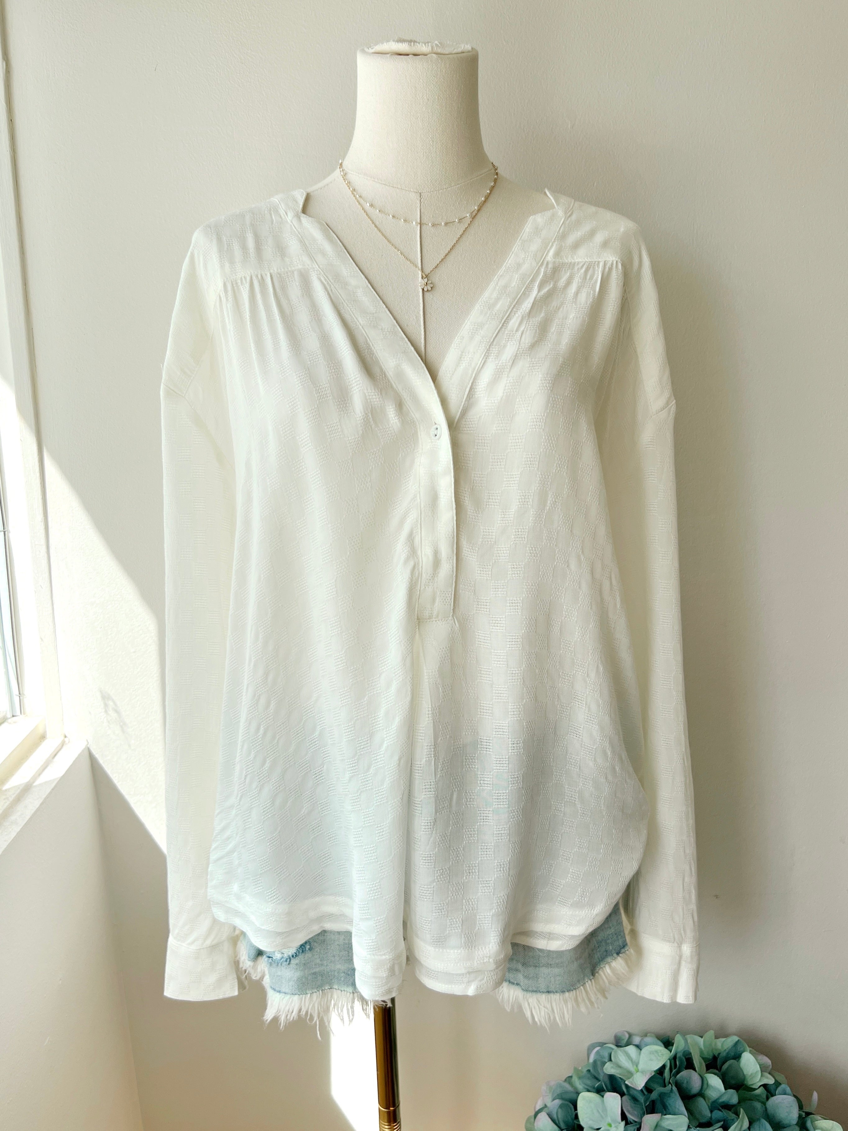 Jacquard L/S Blouse