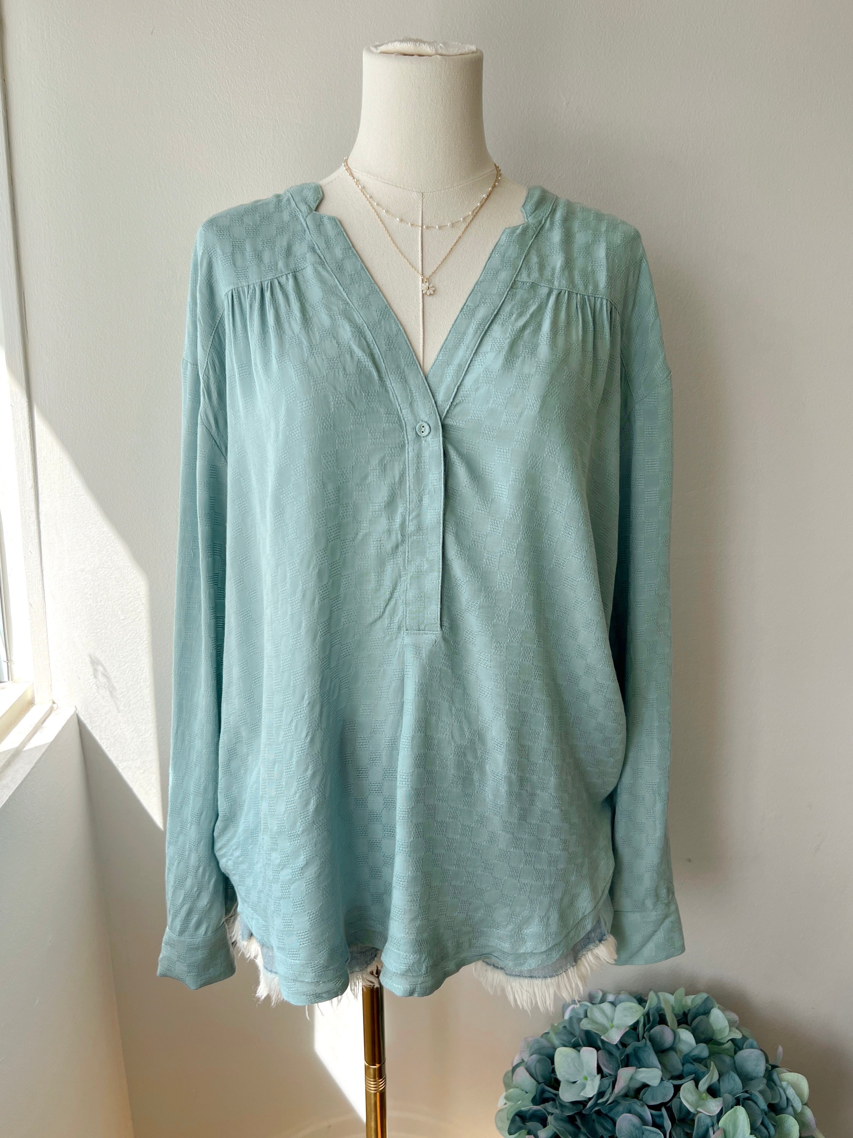 Jacquard L/S Blouse