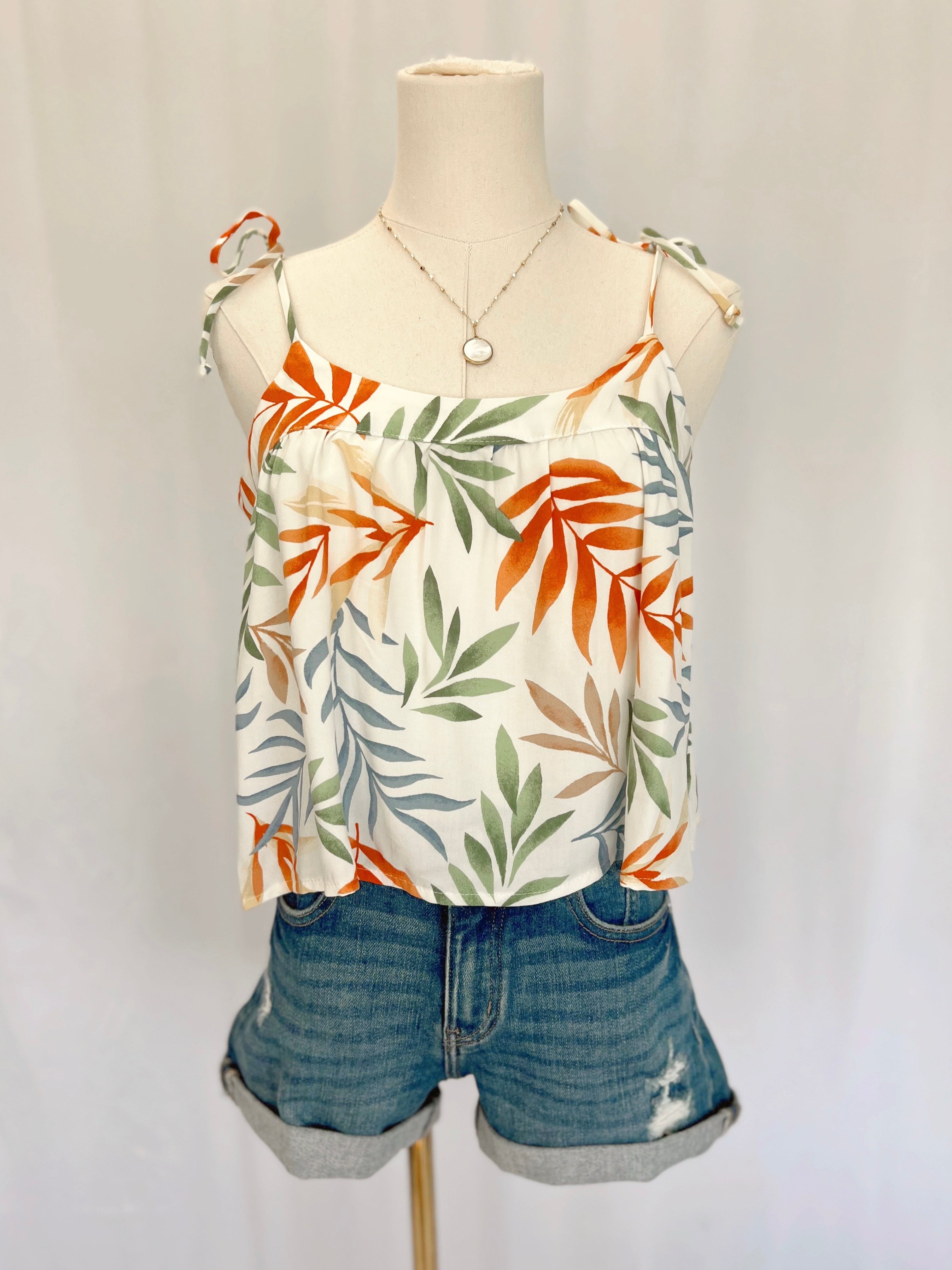 Tropical Tie Shoulder Top