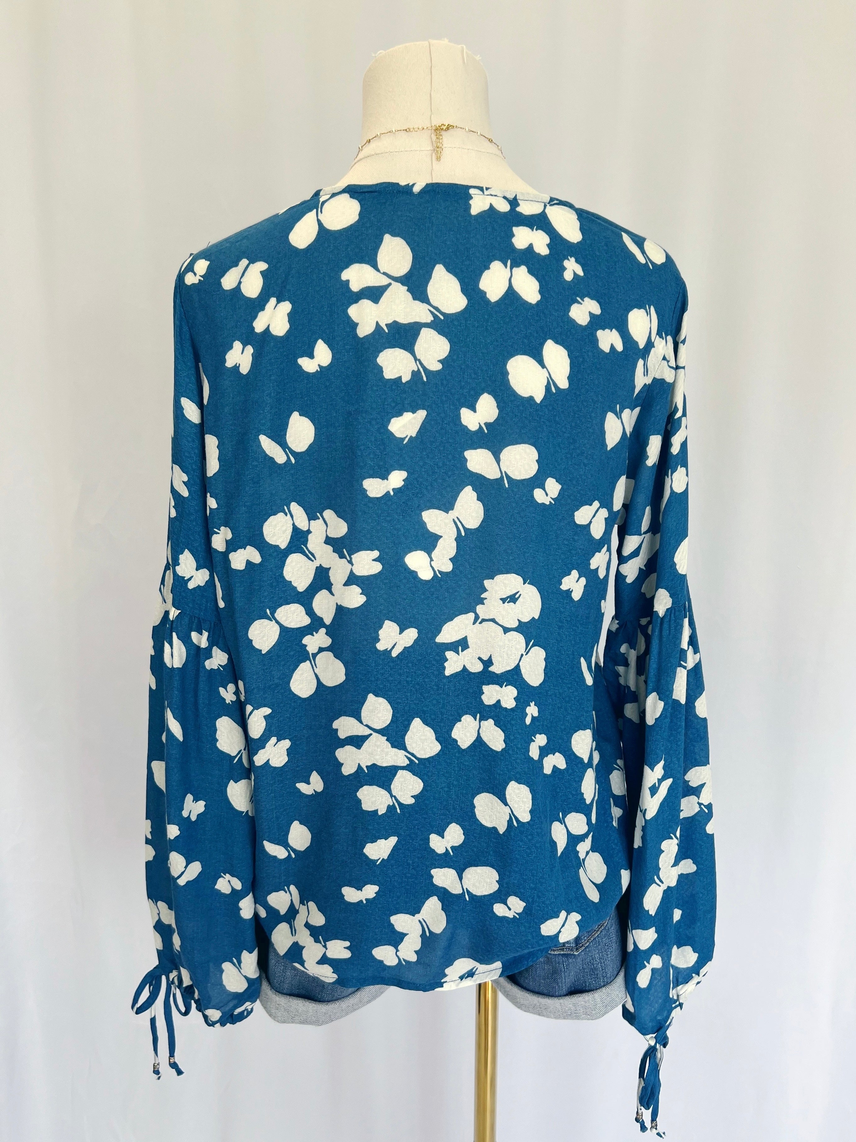 Surplice Balloon Sleeve Blouse