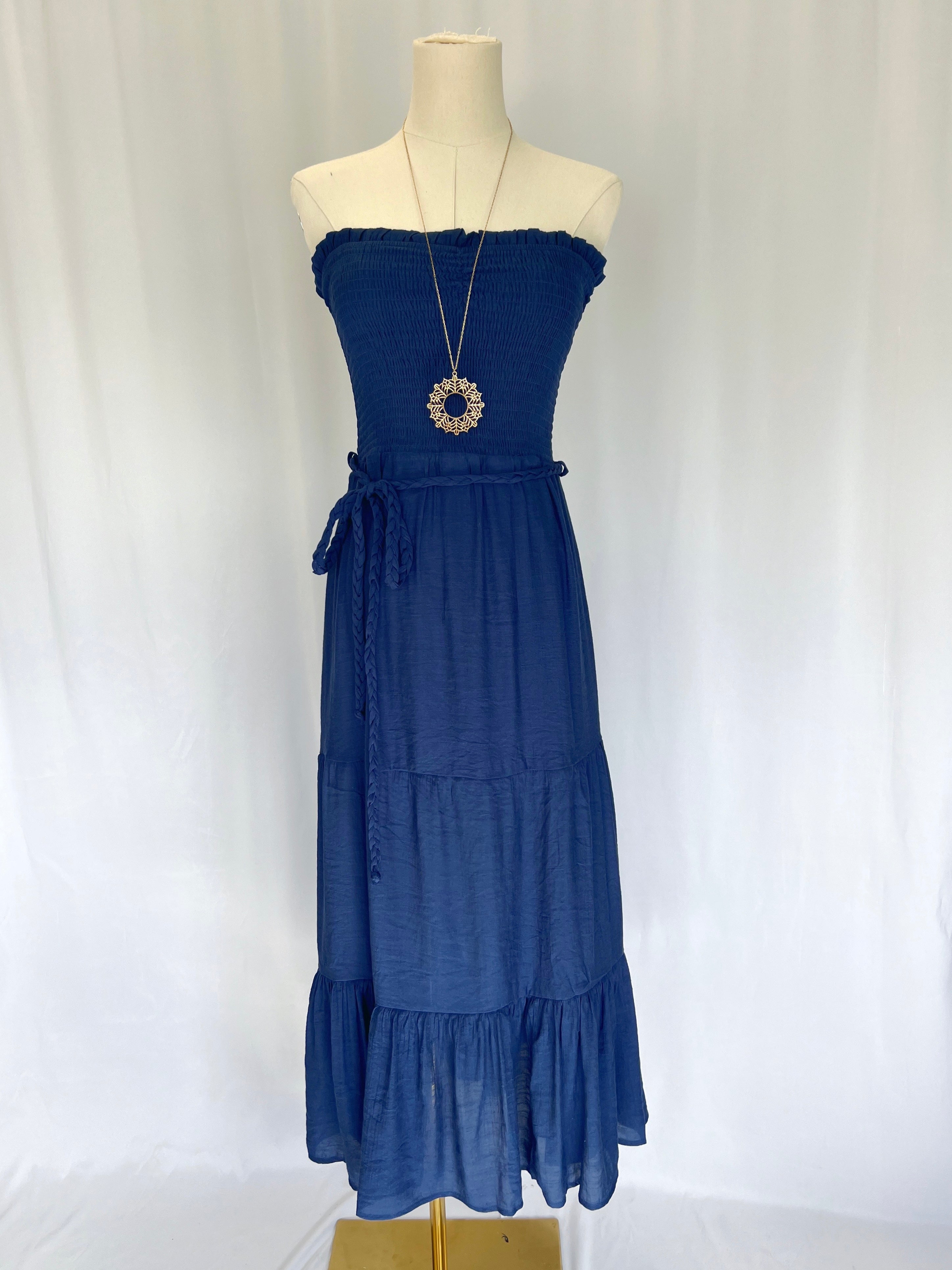 Braided Belt Maxi Dress