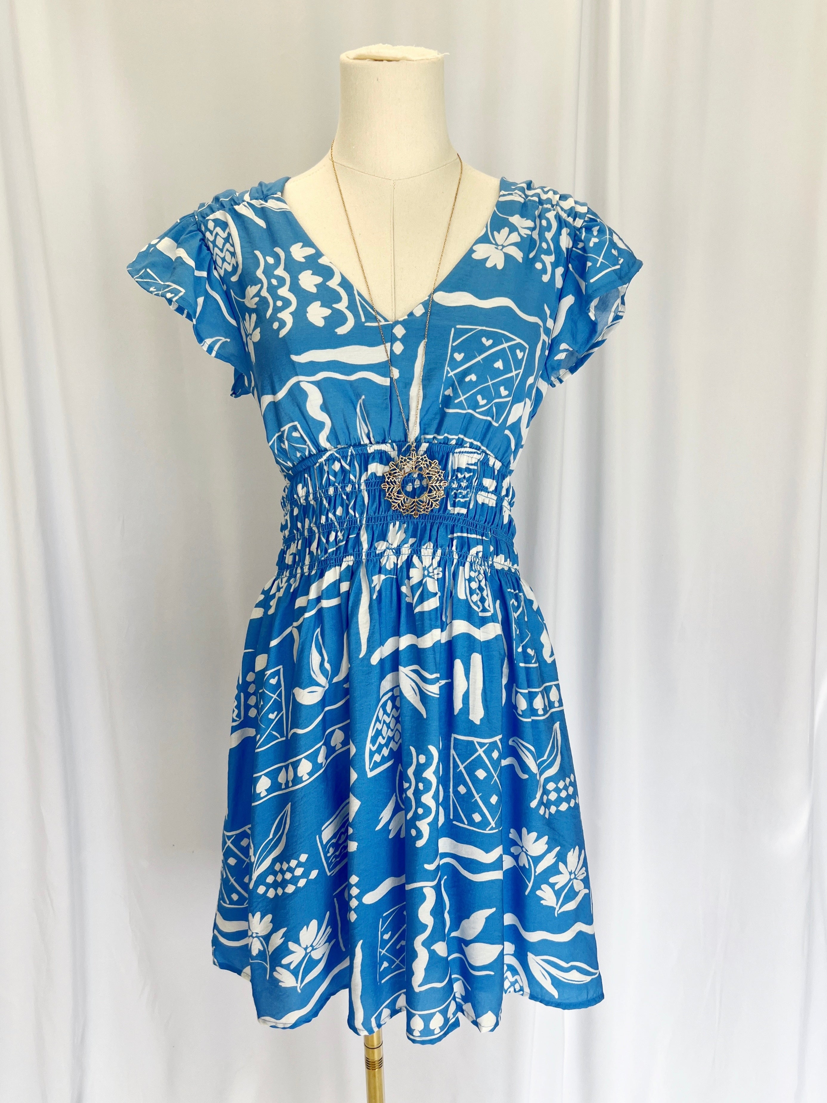 Ruffle Sleeve Mini Dress