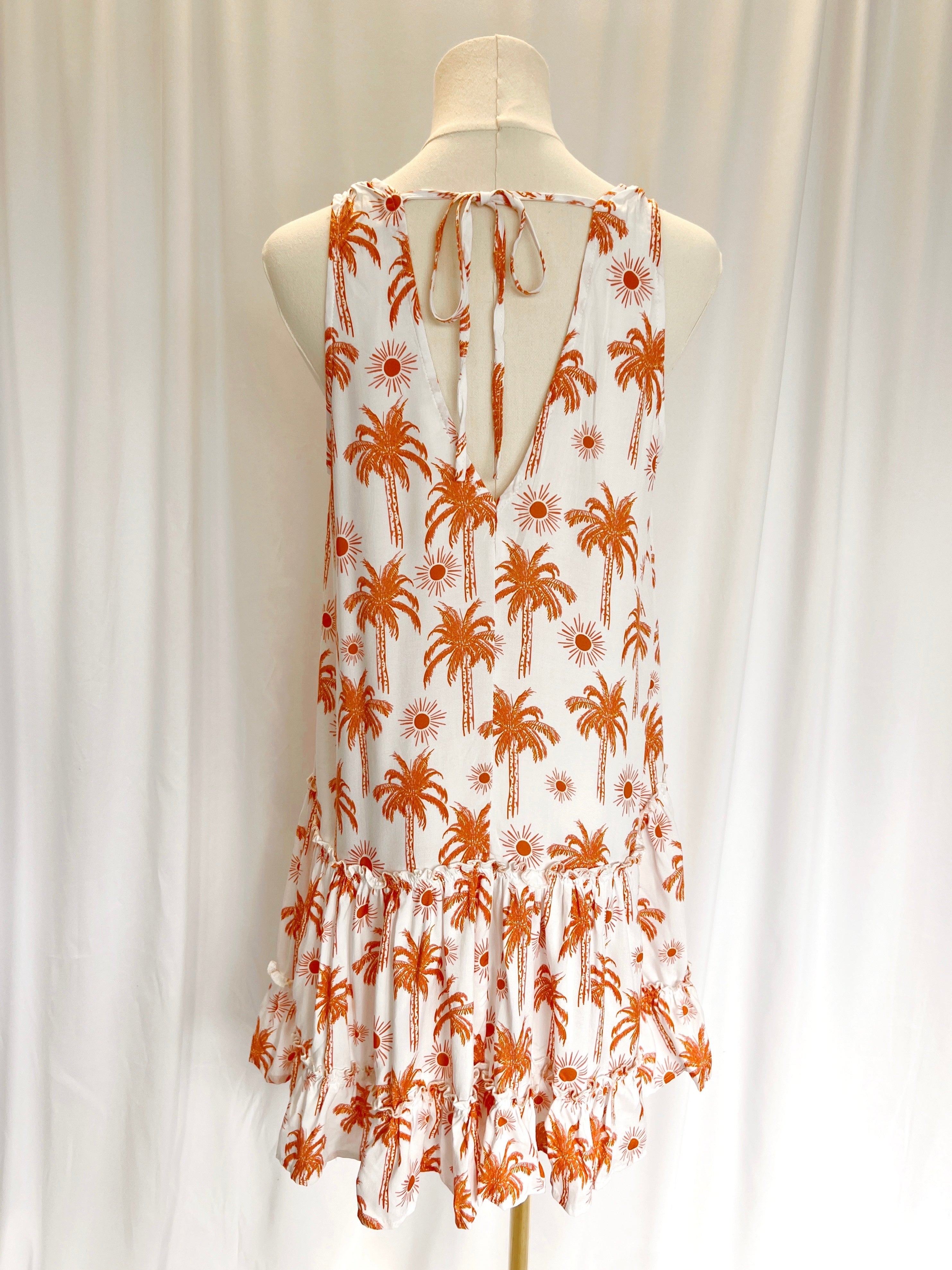 Palm Tree V-Neck Full Dress
