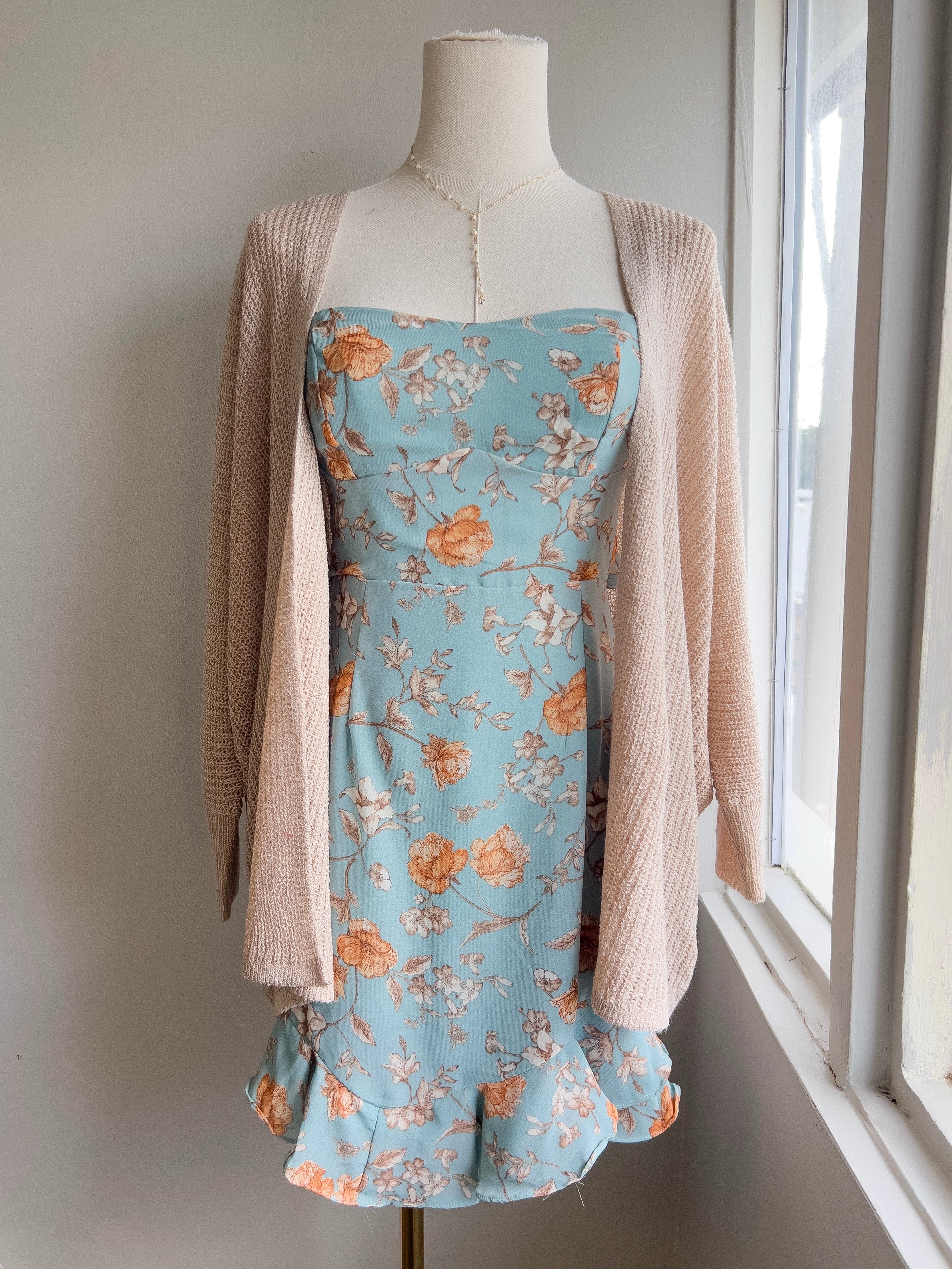 Floral Tie Back Mini Dress