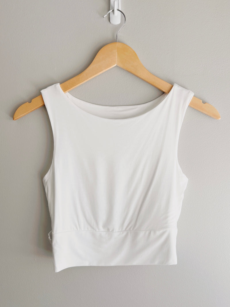 High Neck Scoop Crop Tank (4 colors)