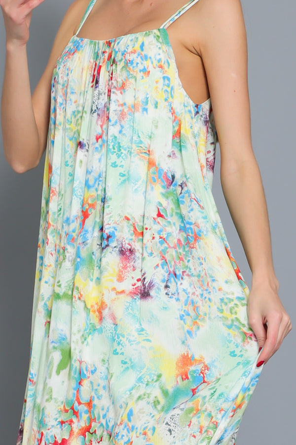 Multicolor Side Slit Maxi Dress