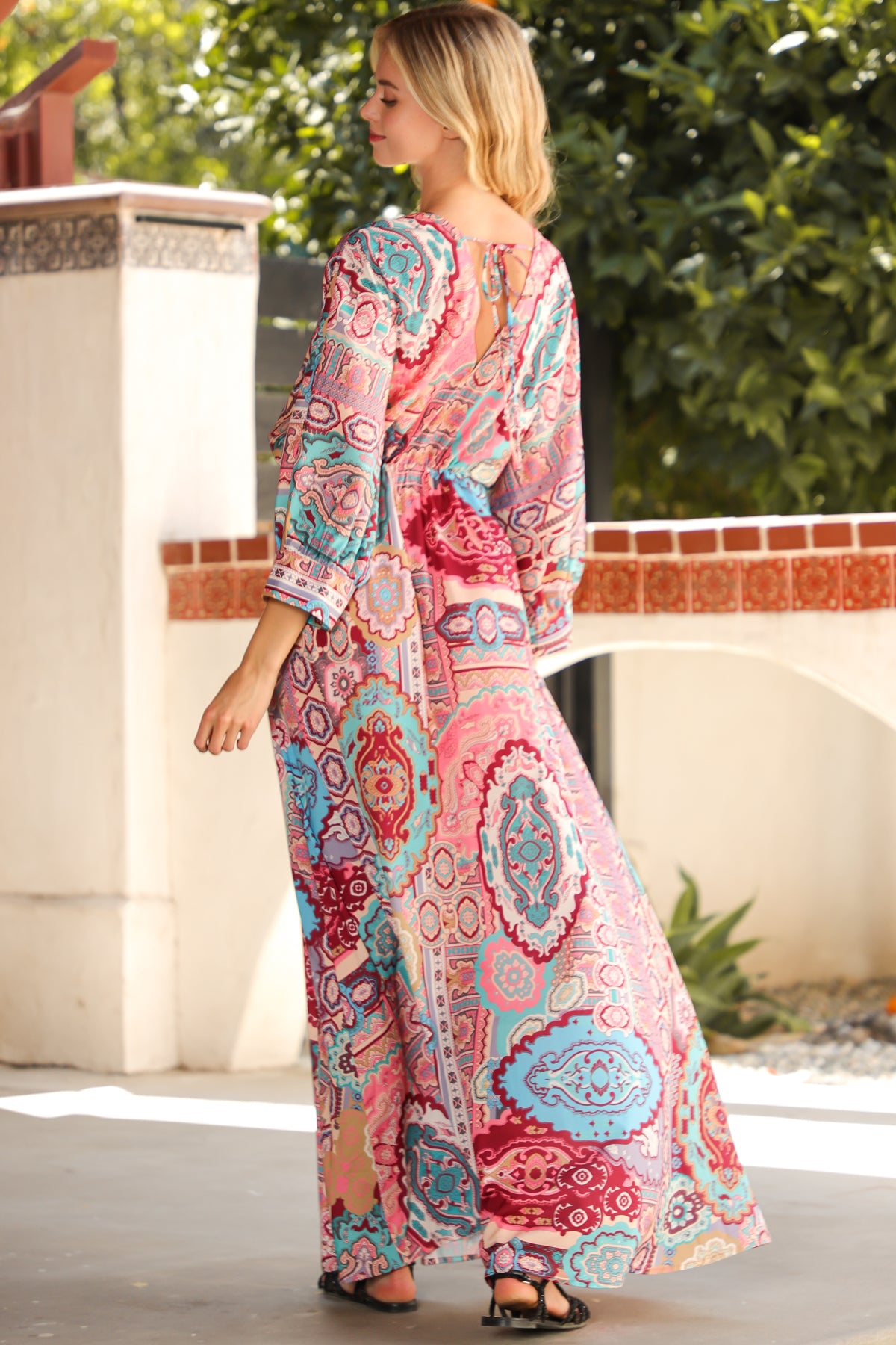 Dolman Tie Waist Maxi Dress