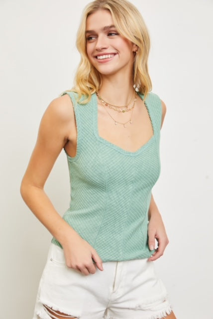Extended Sleeve Cut Edge Top (4 colors)