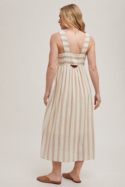 Striped Pocket Midi Dress