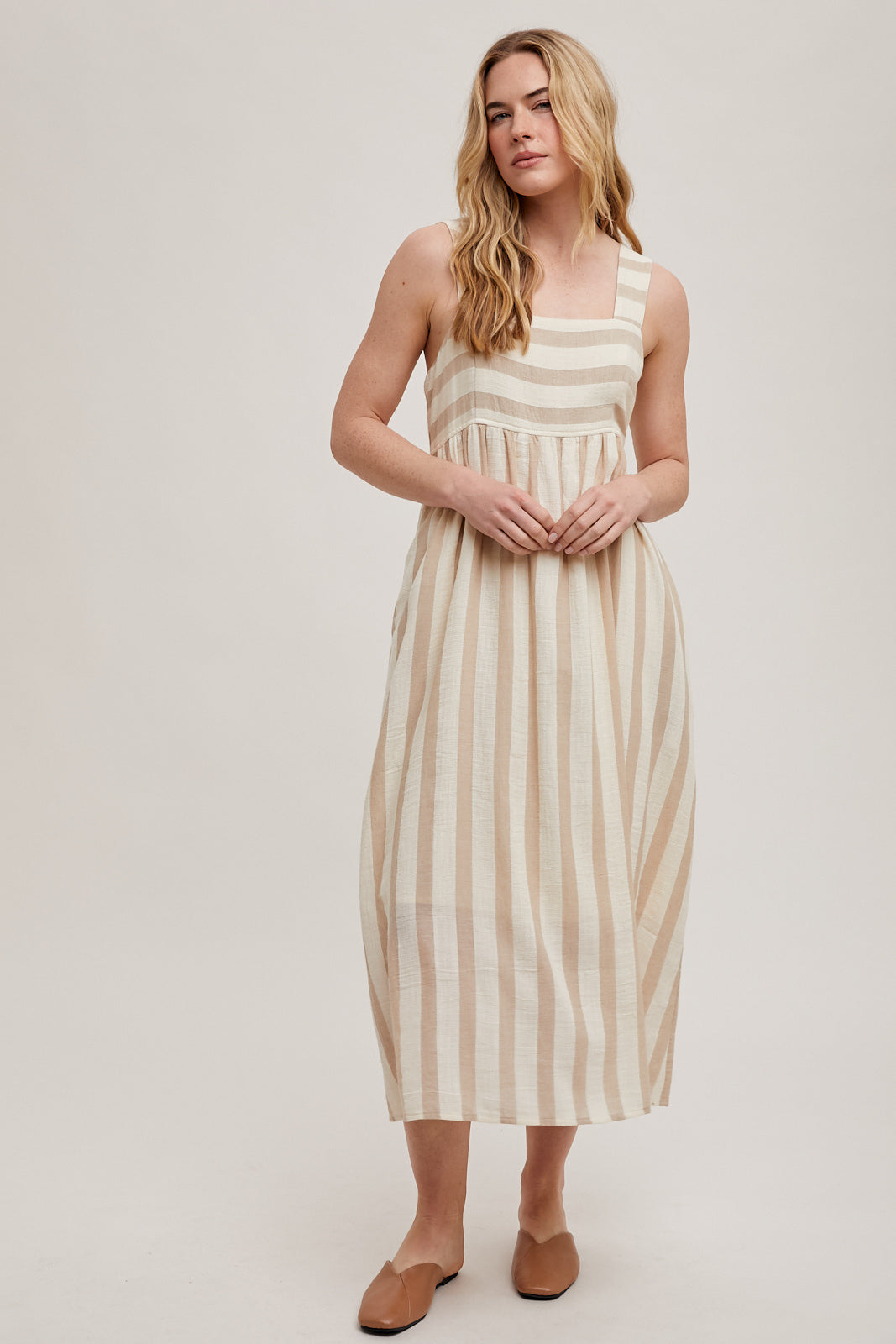 Striped Pocket Midi Dress