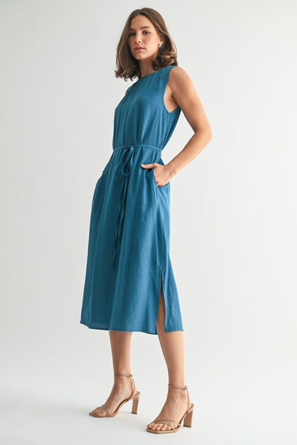 Tie Waist Midi Dress