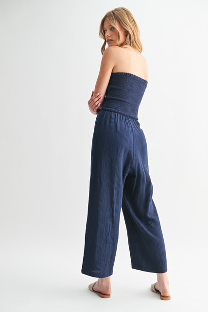 Gauze Tie Bodice Jumpsuit