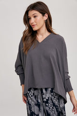 V-Neck Smock Cuff Top (PRE-ORDER ONLY)