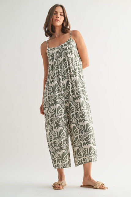 Geo Print Loose Fit Jumpsuit