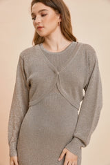 Shimmering Snap Button L/S Top (2 colors)