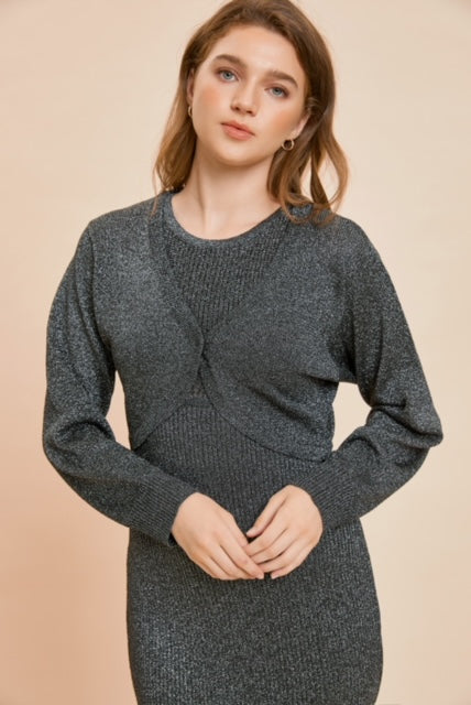Shimmering Snap Button L/S Top (2 colors)