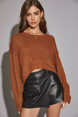 L/S Cropped Knit Sweater (4 colors)