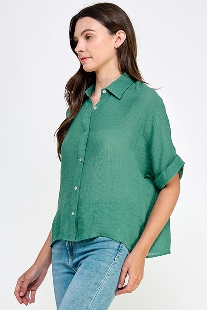 Short Sleeve Button Top