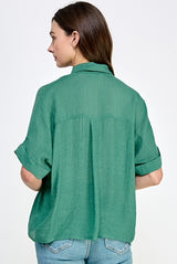 Short Sleeve Button Top