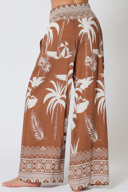 Tropical Border Print Pants