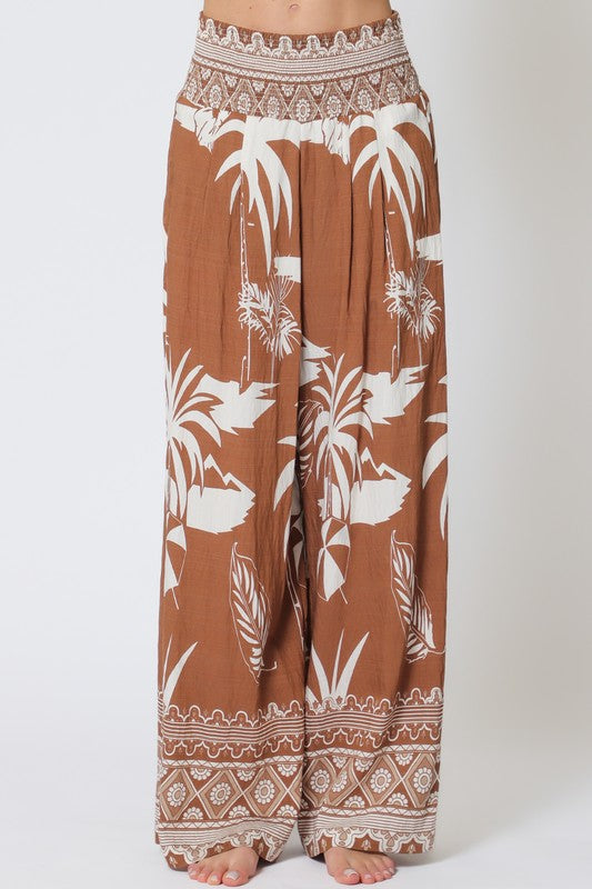Tropical Border Print Pants