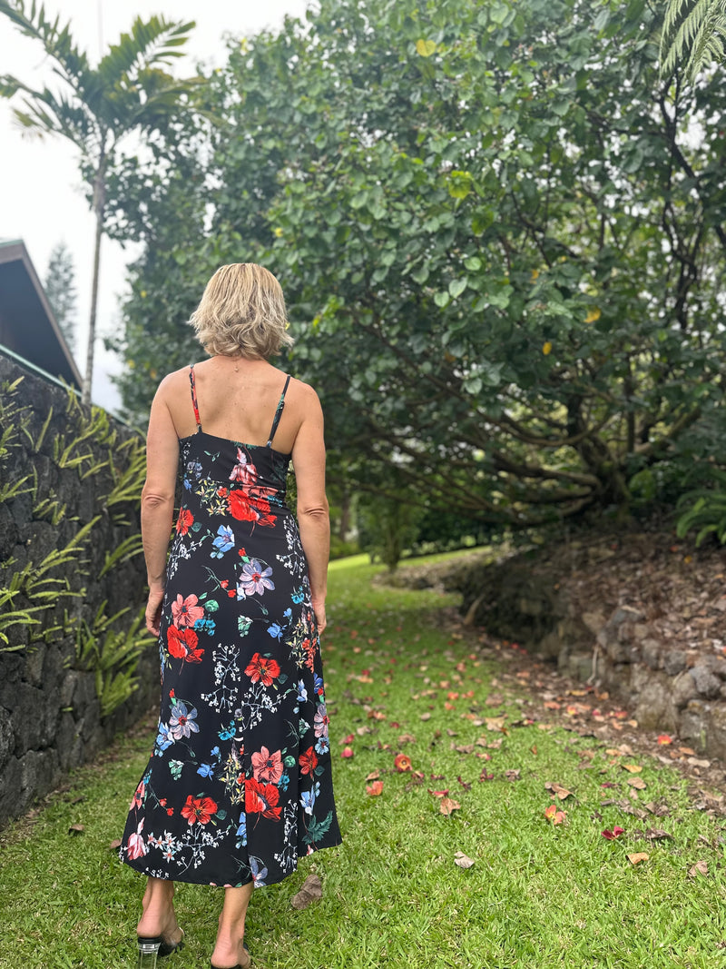 Bow Front Floral Midi Dress (BACK IN STOCK)