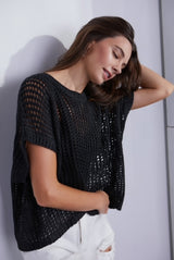 Crochet Net S/S Top (2 colors) (FINAL SALE)