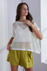 Crochet Net S/S Top (2 colors) (FINAL SALE)