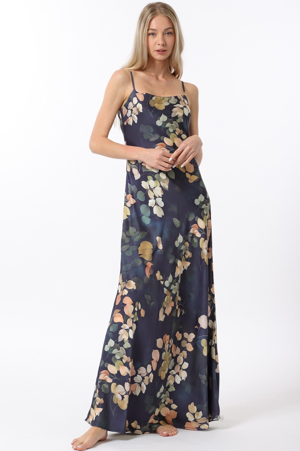 Silky Square Neck Maxi Dress