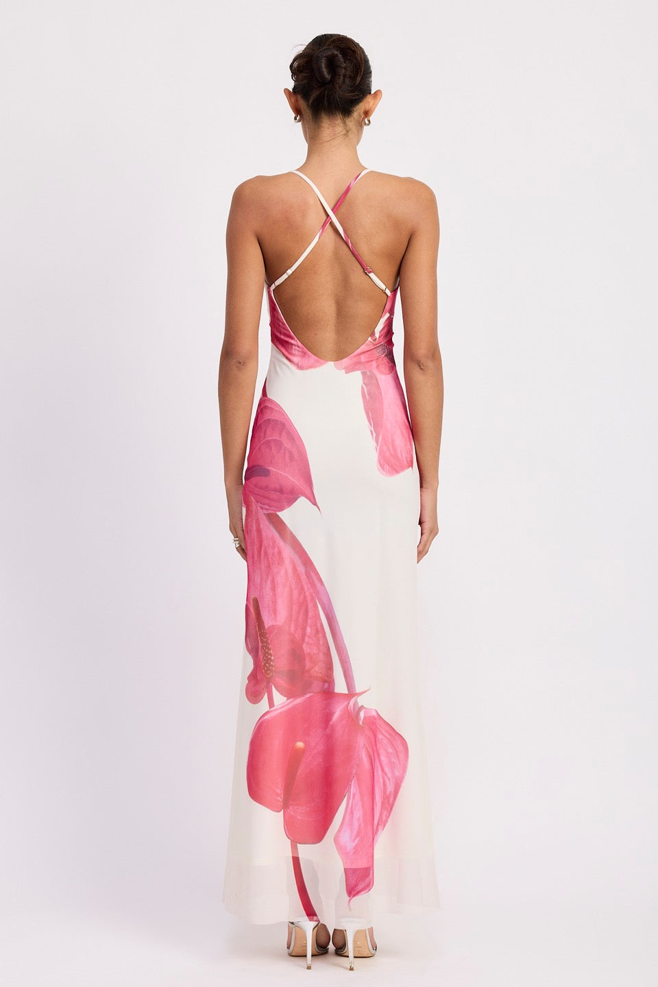 Floral Mesh Maxi Dress