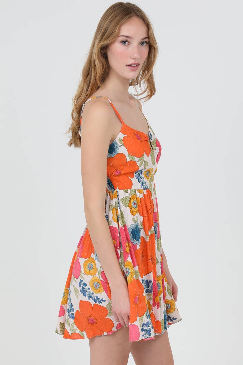 Notch Front Floral Sundress