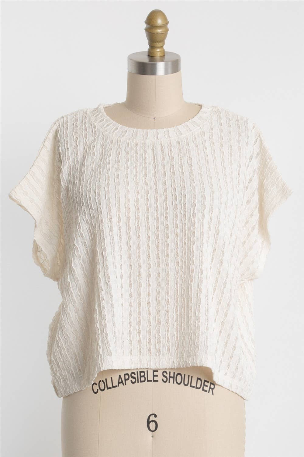 ROUND NECK DROP SHOULDER CROP TOP