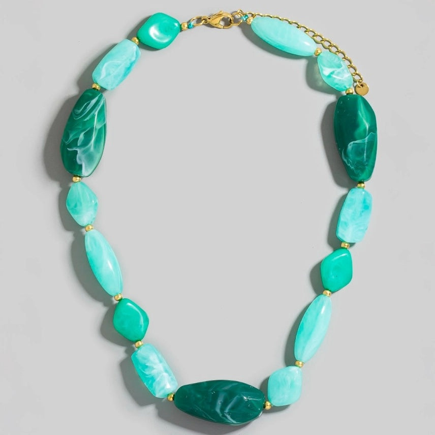 Large Stone Resin Necklace