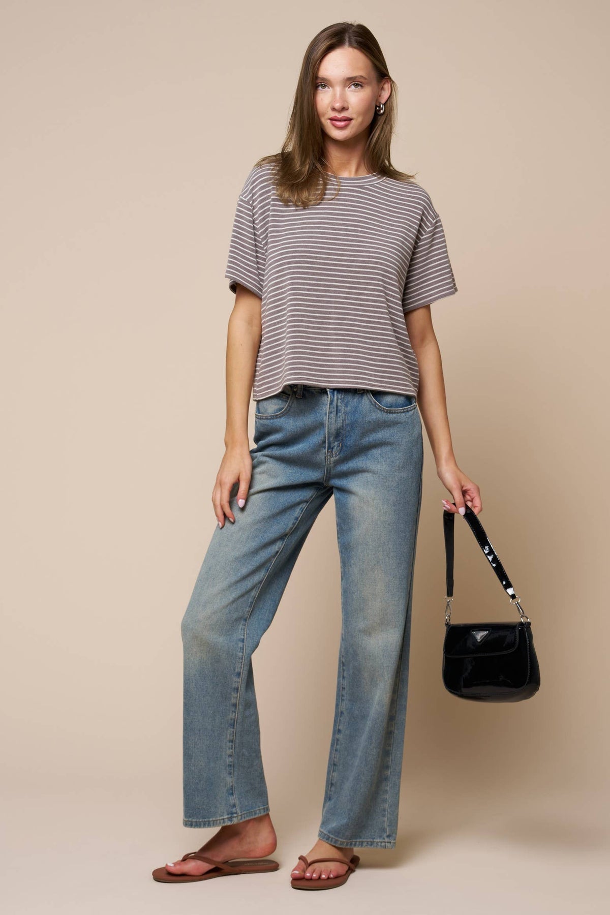 Boxy Stripe Short Sleeve Tee