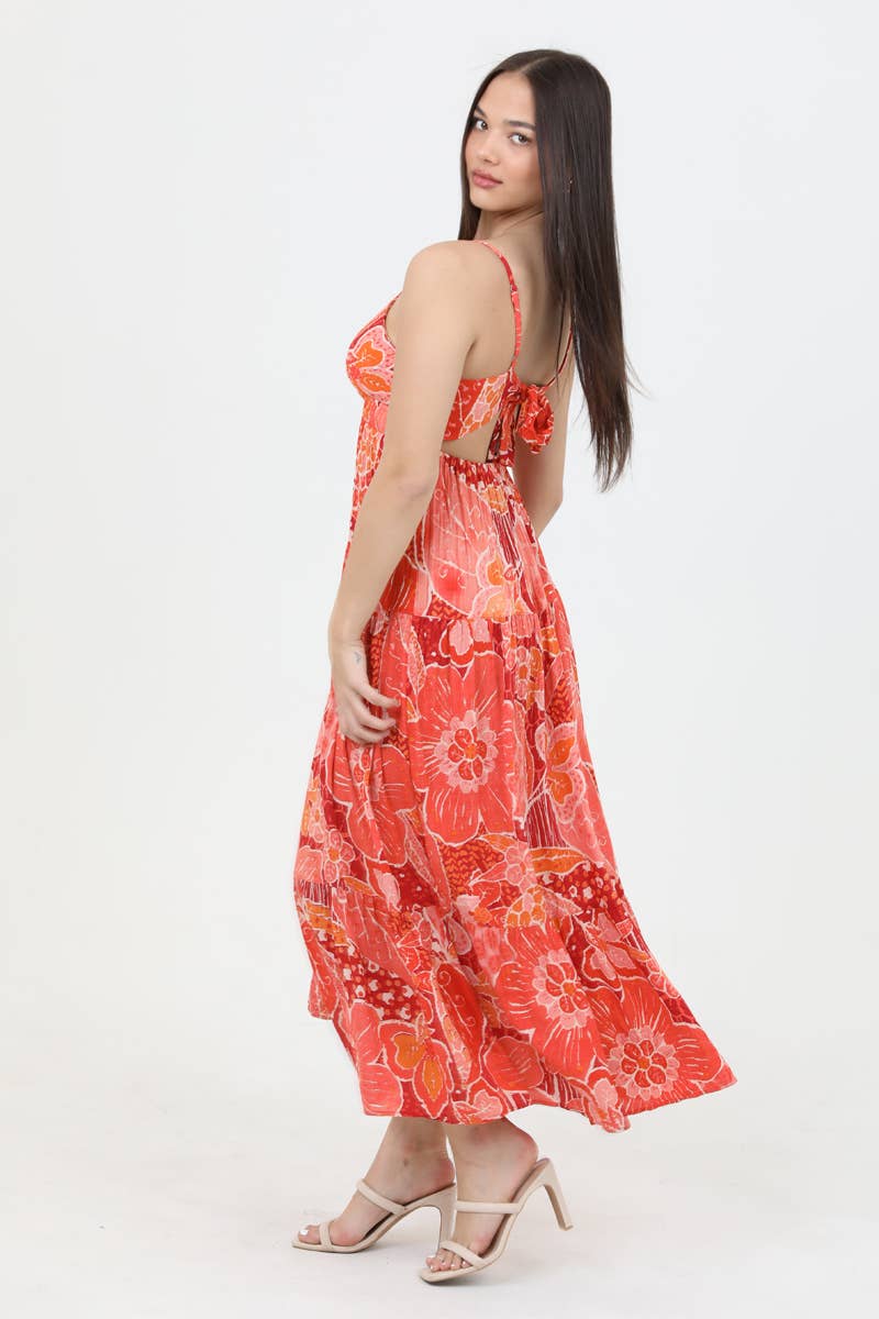 Sangria Tie Back Maxi Dress