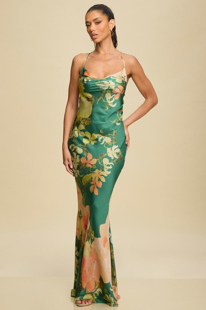 Transition Floral Chain Slip Dress