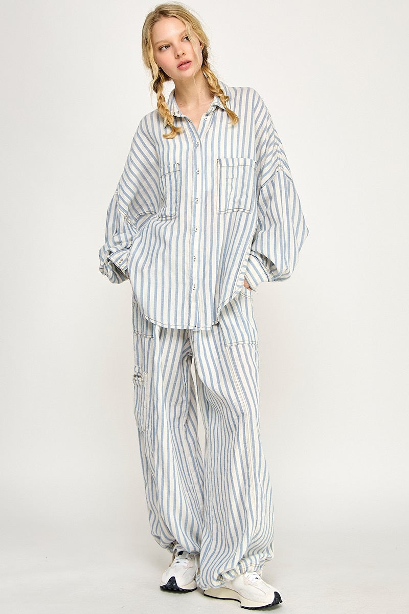 Lounge Comfort Stripe Oversize Shirt