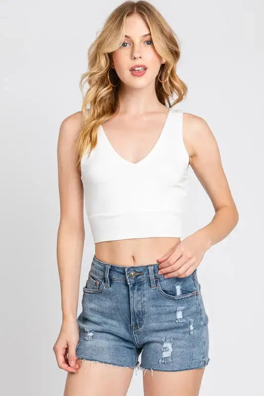 Double Layered Crop Tank Top