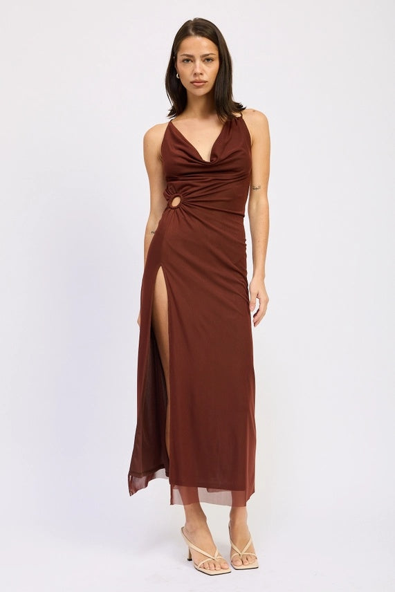 Mesh Cross Back Maxi Dress